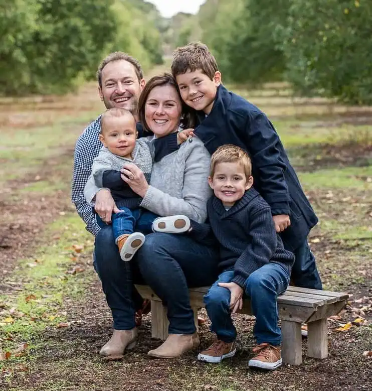Nicole Eglinton with family outdoors